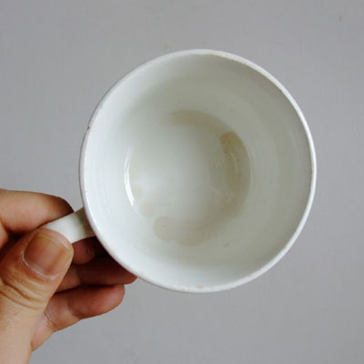 フランス アンティーク 白磁の蓋付きカップ 軟質白磁コーヒーカップ II / ROYAL BOCH(ロイヤル・ボッホ