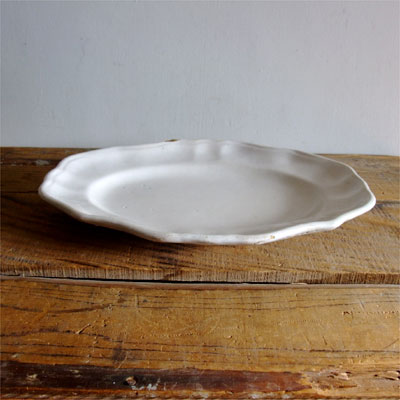 フランス アンティーク 白釉 オーバル プレート 皿アンティーク食器 - 食器