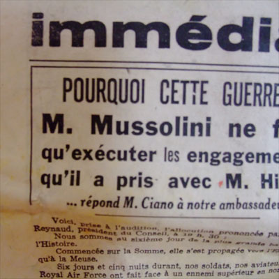 1940年フランス・新聞 - donum ドナム 古道具 アンティーク フランス