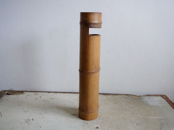 古美術 骨董品 茶道具 古銅花器 竹編紋 在銘 唐子足 △中国古玩・古銅