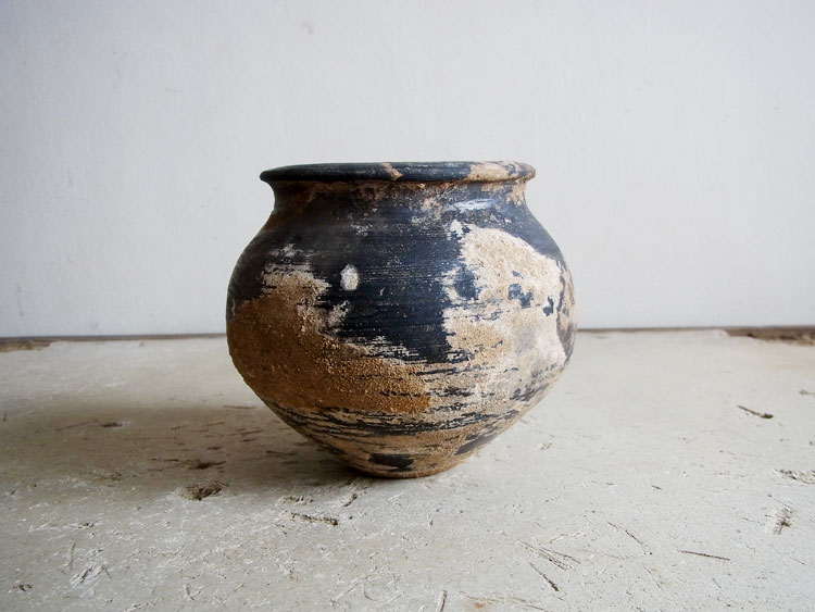 室町時代頃・黒色土器・瓦器壺 | Tsubo,terracotta,cir1400 - HUMI 