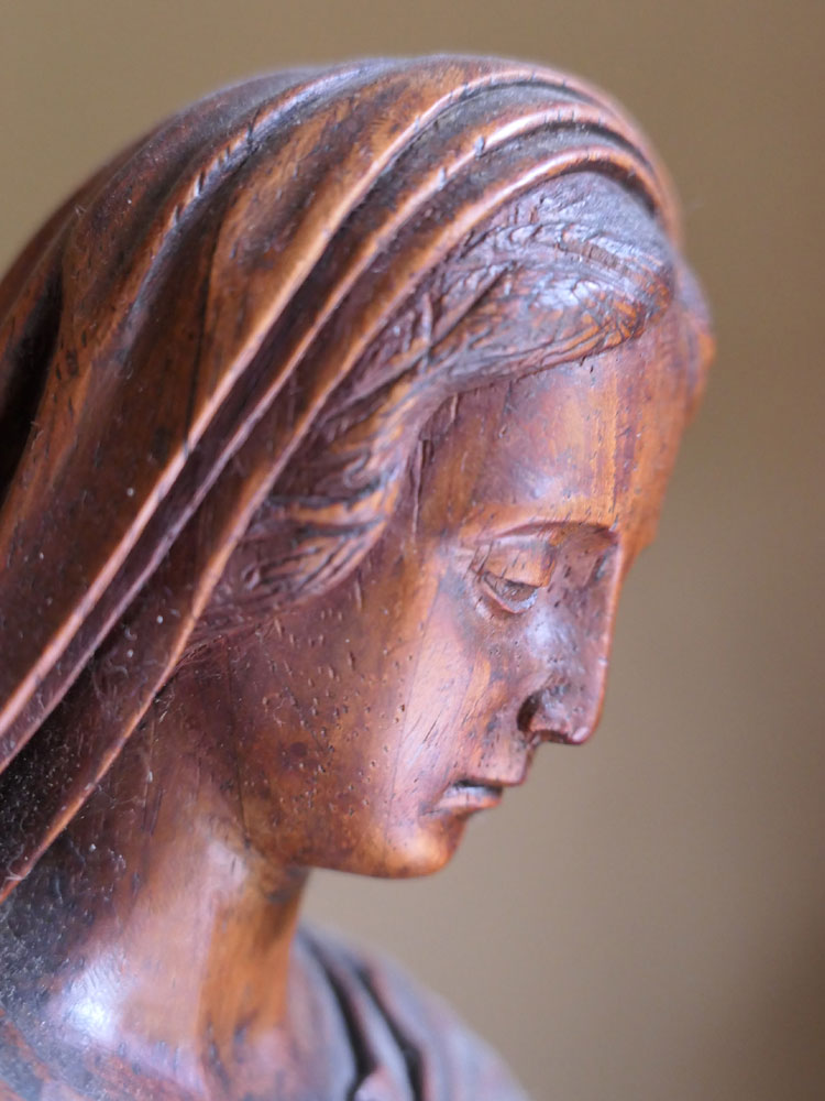 1800年代頃フランス・木彫・女性像・h47.5cm