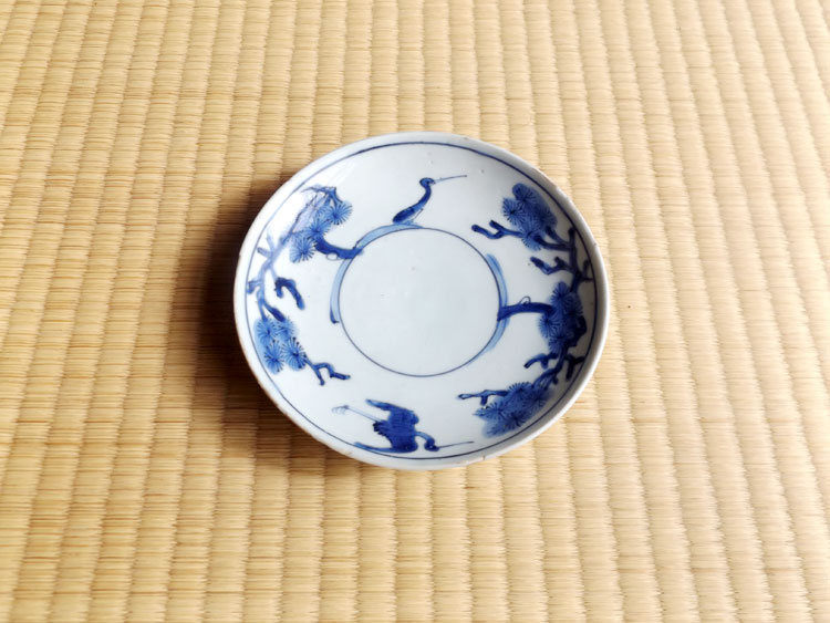 清朝時代初期頃・中国・古染付・鳥松絵・五寸皿 | Sara,China,porcelain,cir1600