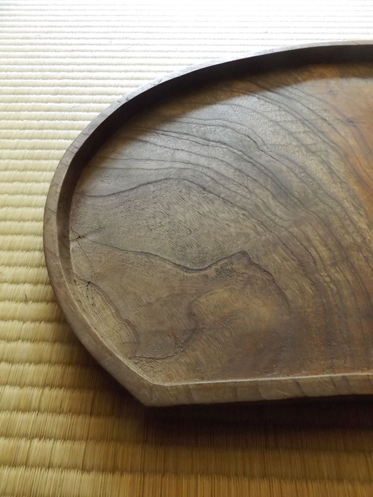 大正時代頃・欅・瓢箪・刳貫盆・62cm | Bon,wood,cir1920