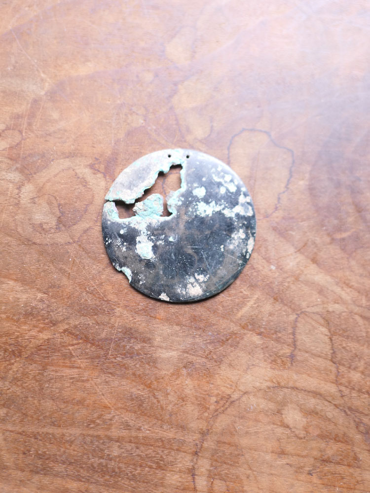 古墳時代頃・古錫・古銀・古銅・鏡・w7cm　Kagami,bronze,cir3-7C