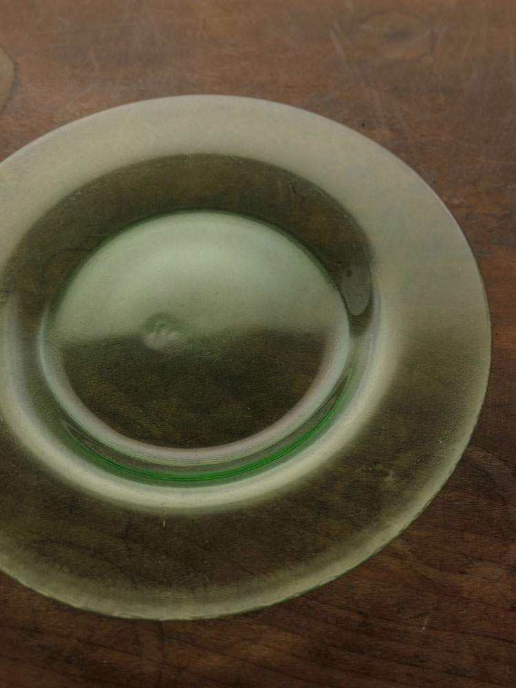 現代作家・手吹ガラス・淡緑・リム・皿・21cm | Sara,glass,modern