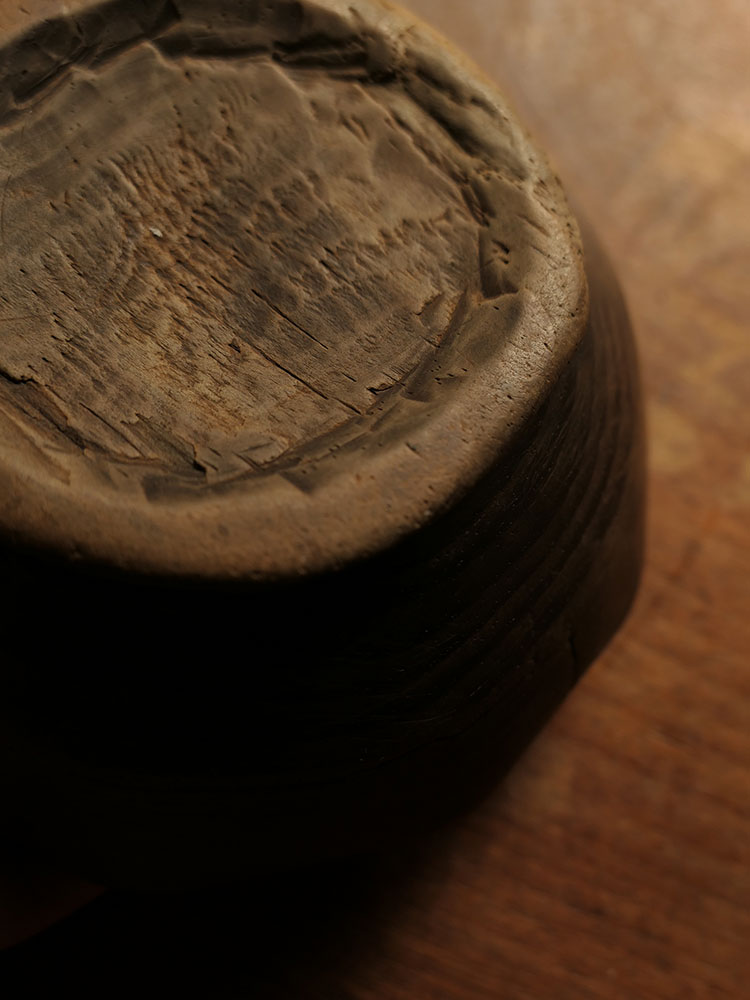 李朝時代頃・朝鮮・刳貫・十角・平鉢・w13cm | Hachi,Korea,wood