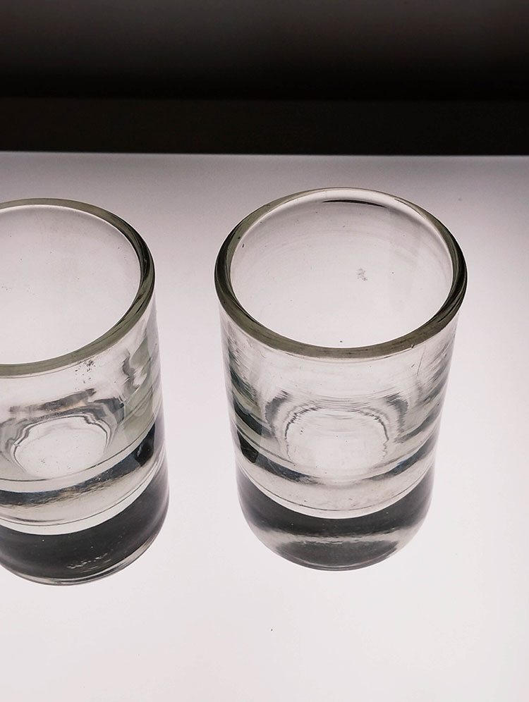 大正時代頃・和ガラス・筒・杯・二個組 | Hai,Japan,glass,cir1920